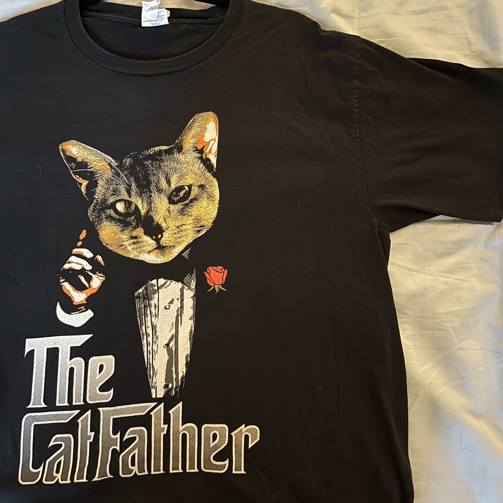 Black The CatFather Graphic Tee